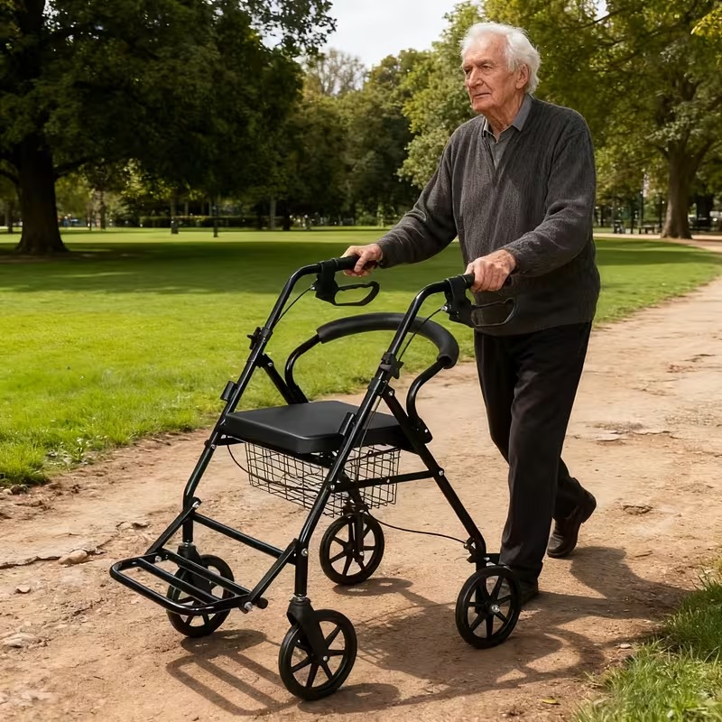 Foldable Rollator Walker with Seat